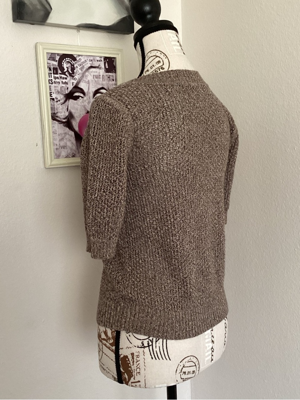 Pendleton Taupe Short-Sleeve Crew Sweater - Picture 2 of 6